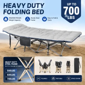 Foldable Bed with Thick Mattress